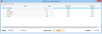 Rolling Total screenshot