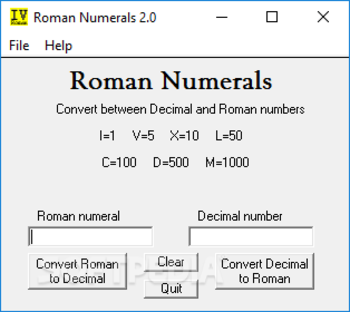 Roman Numerials screenshot