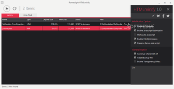 Romeolight HTMLminify screenshot 3