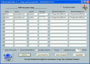 Roosl Mail Filter screenshot