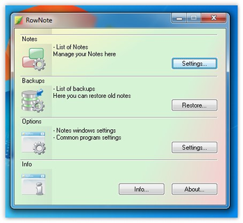 RowNote screenshot