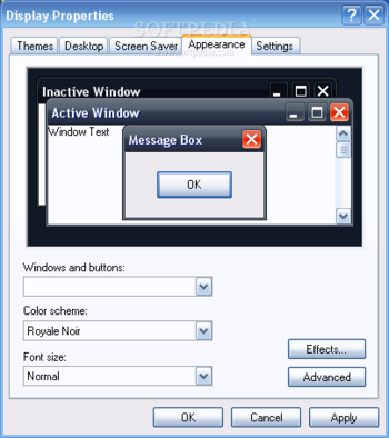 Royale Noir Theme for WinXP screenshot 2
