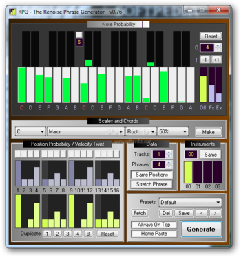 RPG - The Renoise Phrase Generator screenshot