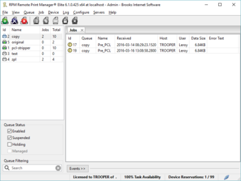 RPM Remote Print Manager Elite 64 Bit screenshot