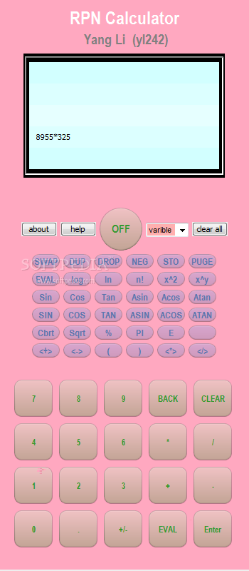 RPN Calculator screenshot