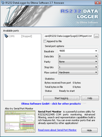 RS232 Data Logger screenshot