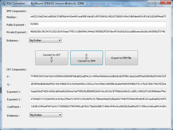 RSA CRT/SFM Converter screenshot