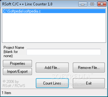 RSoft C/C++ Line Counter screenshot