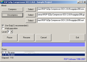 RSP GZip Compressor OCX screenshot