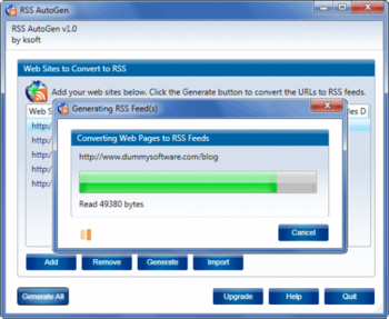 RSS AutoGen screenshot
