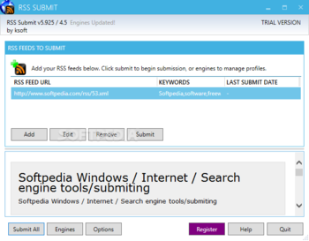 RSS Submit screenshot