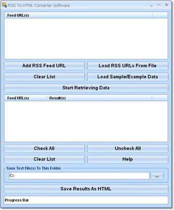 RSS To HTML Converter Software screenshot