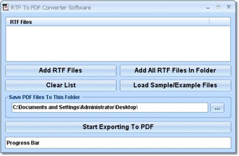 RTF To PDF Converter Software screenshot