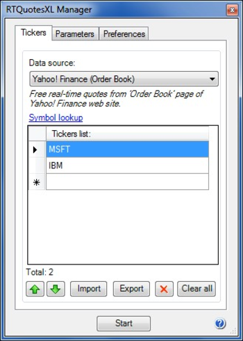 RTQuotesXL Pro screenshot