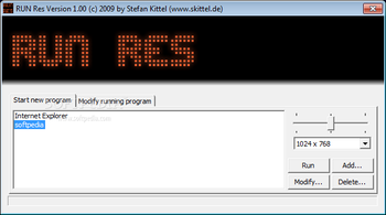 RunRes screenshot