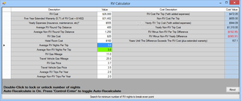 RV Calculator screenshot