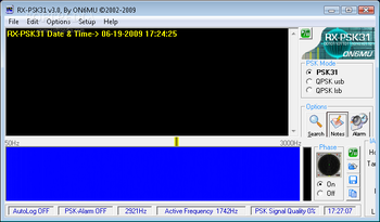 RX-PSK31 screenshot