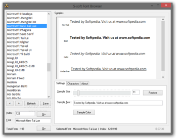 S-soft Font Browser screenshot