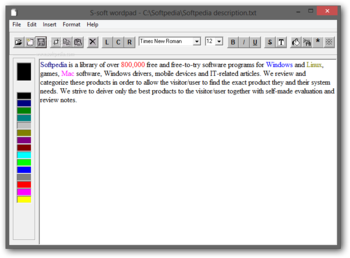 S-soft Wordpad screenshot