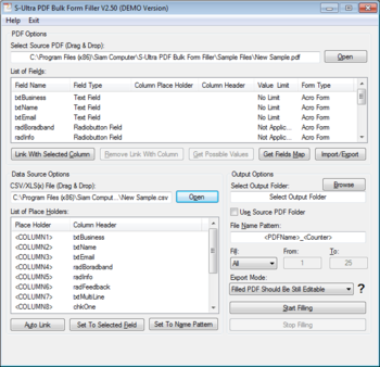 S-Ultra PDF Bulk Form Filler screenshot 2