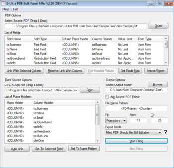 S-Ultra PDF Bulk Form Filler screenshot 3