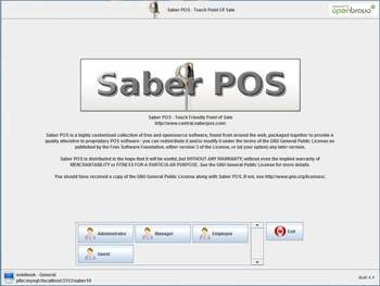 Saber POS screenshot