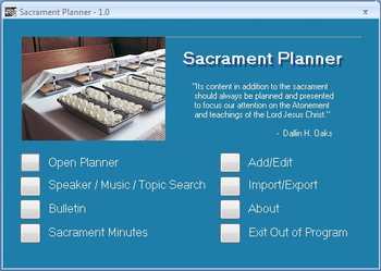 Sacrament Planner screenshot