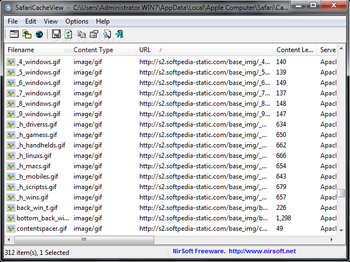 SafariCacheView screenshot
