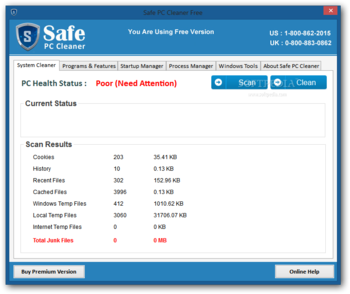 Safe PC Cleaner Free screenshot