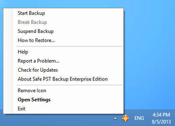Safe PST Backup Free Edition screenshot