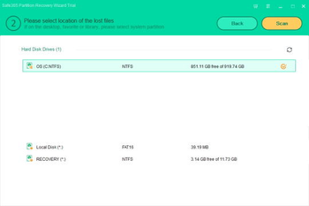 Safe365 Partition Recovery Wizard screenshot 2
