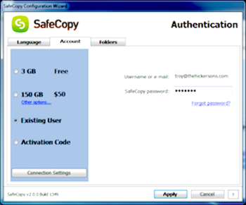 SafeCopy Backup screenshot