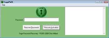 Sage Password Recovery screenshot