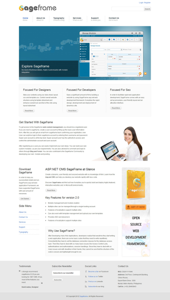SageFrame screenshot 2