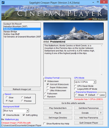Sagelight Cinepan Player screenshot 2