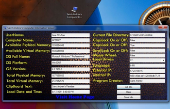 Saint Andrew's Computer Information Viewer screenshot