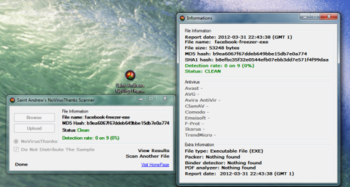 Saint Andrew's NoVirusThanks Scanner screenshot
