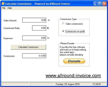 Sales Commission Calculator screenshot