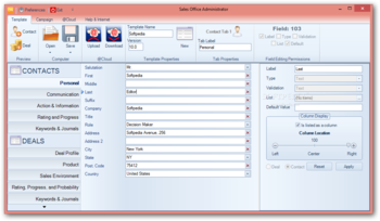 Sales Office Administrator screenshot