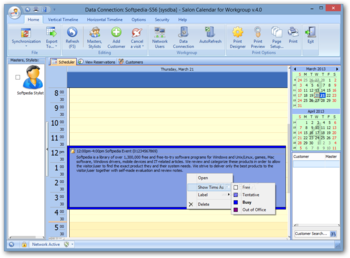 Salon Calendar for Workgroup screenshot