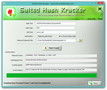 Salted Hash Kracker Portable screenshot