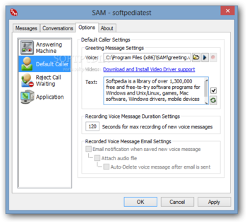 SAM - Skype Answering Machine screenshot 3