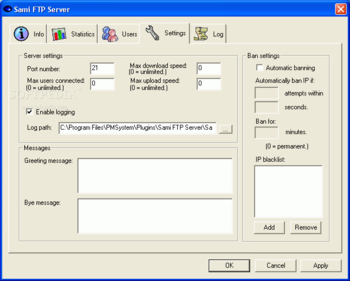 Sami FTP Server screenshot 2
