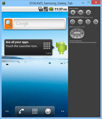 Samsung GALAXY Tab Emulator screenshot