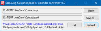 Samsung Kies phonebook / calendar converter screenshot 2