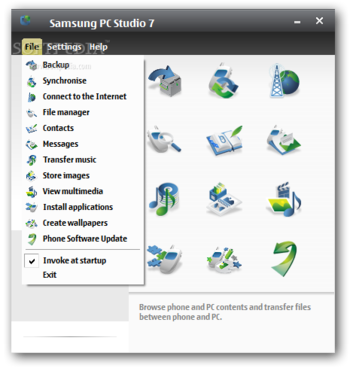 Samsung PC Studio screenshot 2