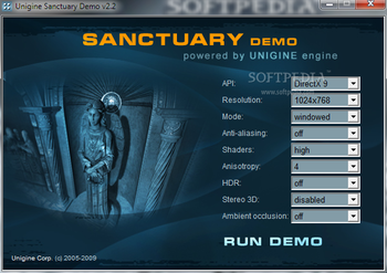 Sanctuary Benchmark screenshot