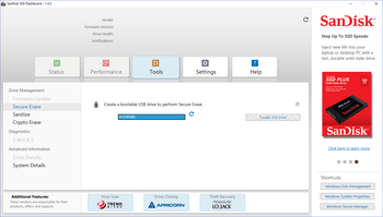 SanDisk SSD Dashboard screenshot 2