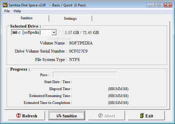 Sanitize Disk Space screenshot