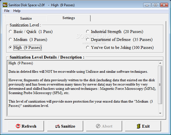 Sanitize Disk Space screenshot 2
